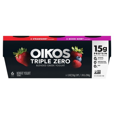 Oikos Triple Zero Variety Pack Greek Yogurt - 6ct/5.3oz Cups_9