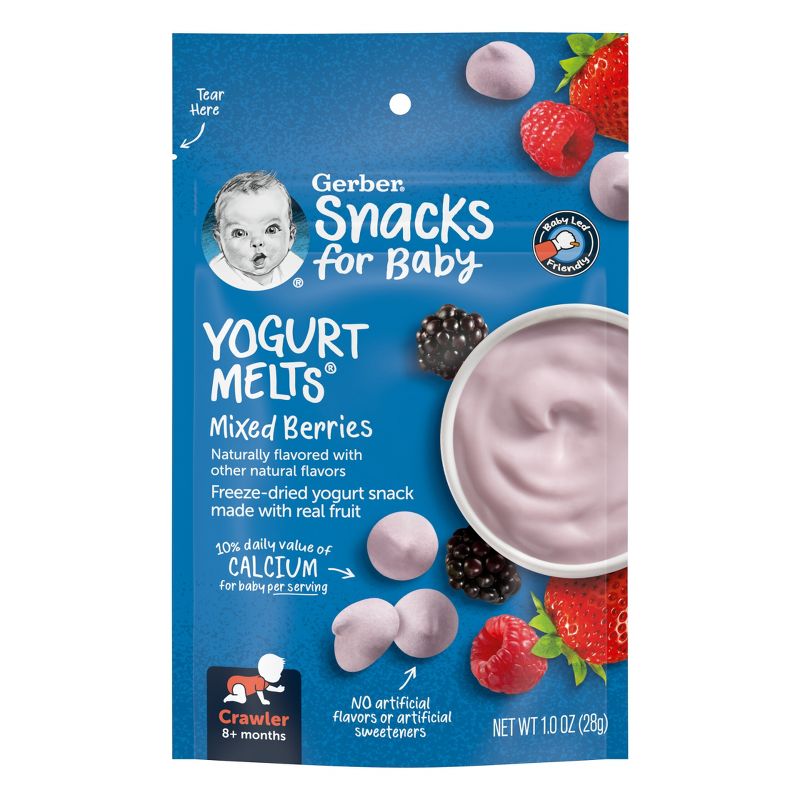 Gerber Yogurt Melts Mixed Berries Freeze-Dried Yogurt &#38; Fruit Snacks - 1oz, 1 of 14