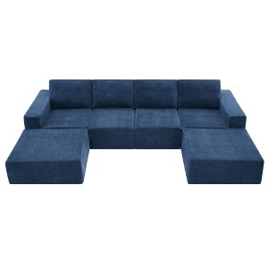 NicBex Modular U Shape Sectional Couch Chenille Upholstered Sofa with Square Arm for Living Room and Apartment - 1 of 4