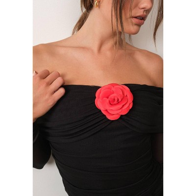 Women's Dixie Rosette Off Shoulder Top - Pretty Garbage S