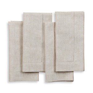 Linen Hemstitch Dinner Napkins for Thanksgiving and Christmas, Classic - Solino Home - 1 of 4