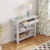 Retro Console Table With Drawer, Sofa Table With Two Sturdy Shelves, 36 Inch Long Console Table Wood, Console Table Contemporary-Cuddlewood - 3 of 4