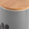 Bone Dry Ceramic Treat Canister - Gray With Black Paw - 3 of 4