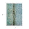 Blue And Gold Abstract Washable Indoor Outdoor Area Rug - 3 of 4