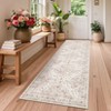 Washable Vintage  Medallion Rug Non Slip Low Pile Rug Soft RetroThrow Floor Cover Foldable Indoor Carpet for Living Room Bedroom Playroom Nursery - 3 of 4