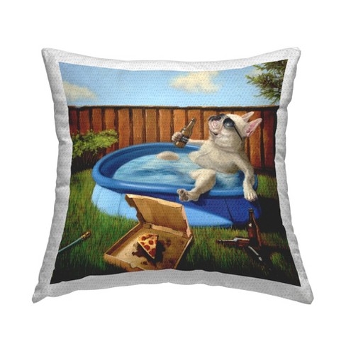 Stupell Industries French Bulldog Summer Pool, 18 x 18 - image 1 of 3