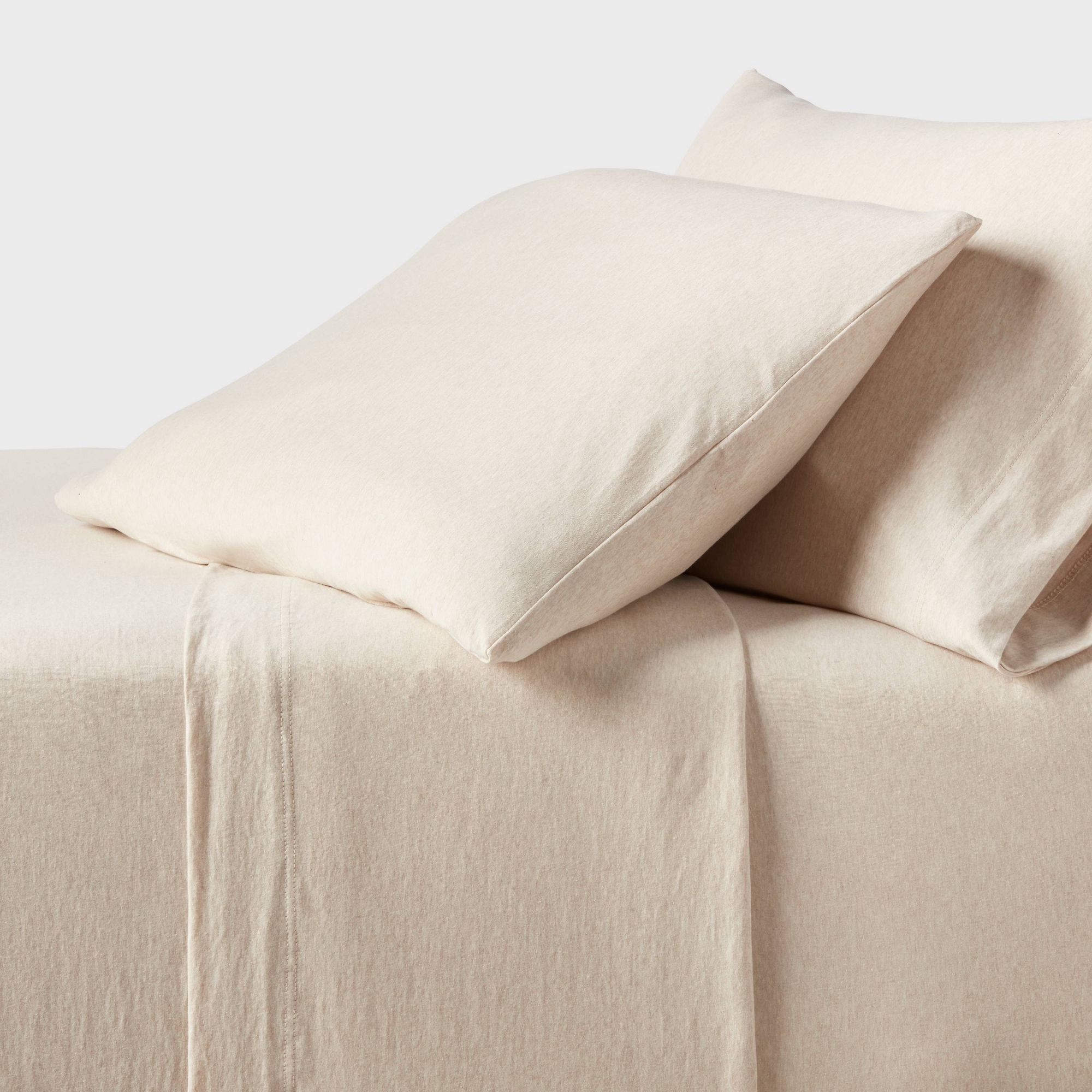 King Cotton Jersey Sheet Set Heather Oatmeal - Threshold™
