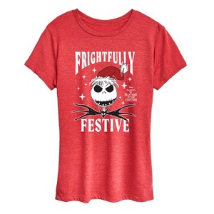 Women's - Disney - Frightfully Festive Short Sleeve Graphic T-Shirt - 1 of 4