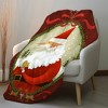 Lomsoe Cute Santa Claus Eating Cookies Print Flannel Blanket - All Seasons Throw Blanket, Soft Cozy Warm for Bed, Napping, Camping, Travel, Office - 3 of 4