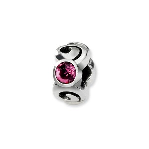 Black Bow Jewelry Sterling Silver October Crystal Birthstone, 3-Stone Bead Charm - 1 of 2