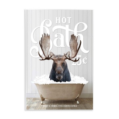 Stupell Industries Vintage Bathroom Moose Ad, 13" x 19"