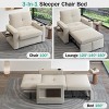 Vipbear 42.5" W Sleeper Sofa Bed with Pull Out Bed,3-in-1 Convertible Sleeper Sofa Chair with Adjustable Reclining Backrest,USB Ports,Side Table - 4 of 4