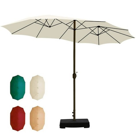 Aoodor 15 Ft. Double Sided Patio Umbrella Outdoor With Base Stand : Target