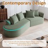 112-Inch khaki Chenille 4-Seater Extra Deep Wide Seat Curved Cloud Couch with 4 Throw Pillows for Living Room - 2 of 4