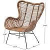 Nordlys Metal and Natural Rattan Armchair Exotic Boho Living Room - 4 of 4