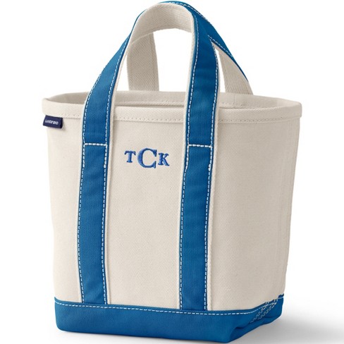 Lands& End Open Top Canvas Tote Bag, Size: Medium, Blue