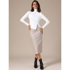 INSPIRE CHIC Women's Turtleneck Long Sleeve Knit Asymmetric Slim Fit Basic Thermal Shirts - 3 of 4