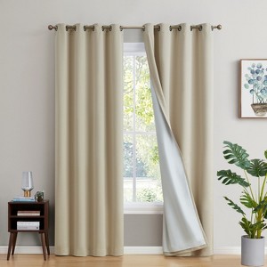 HLC.ME Dakota 100% Blackout Thick Thermal Insulated Energy Efficient Heat Blocking Curtains Grommet Panels, Set of 2 - 1 of 4