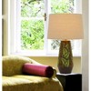 Cal Lighting 150W 3 way Hanson ceramic table lamp with hardback taper linen drum shade - 2 of 3
