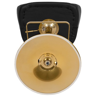 Erik 42'' Black Vinyl and Gold Modern Adjustable Barstool
