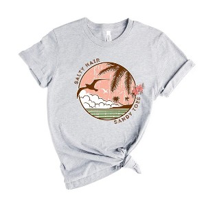 Simply Sage Market Women's Salty Hair Sandy Toes Circle Short Sleeve Graphic Tee - 1 of 3
