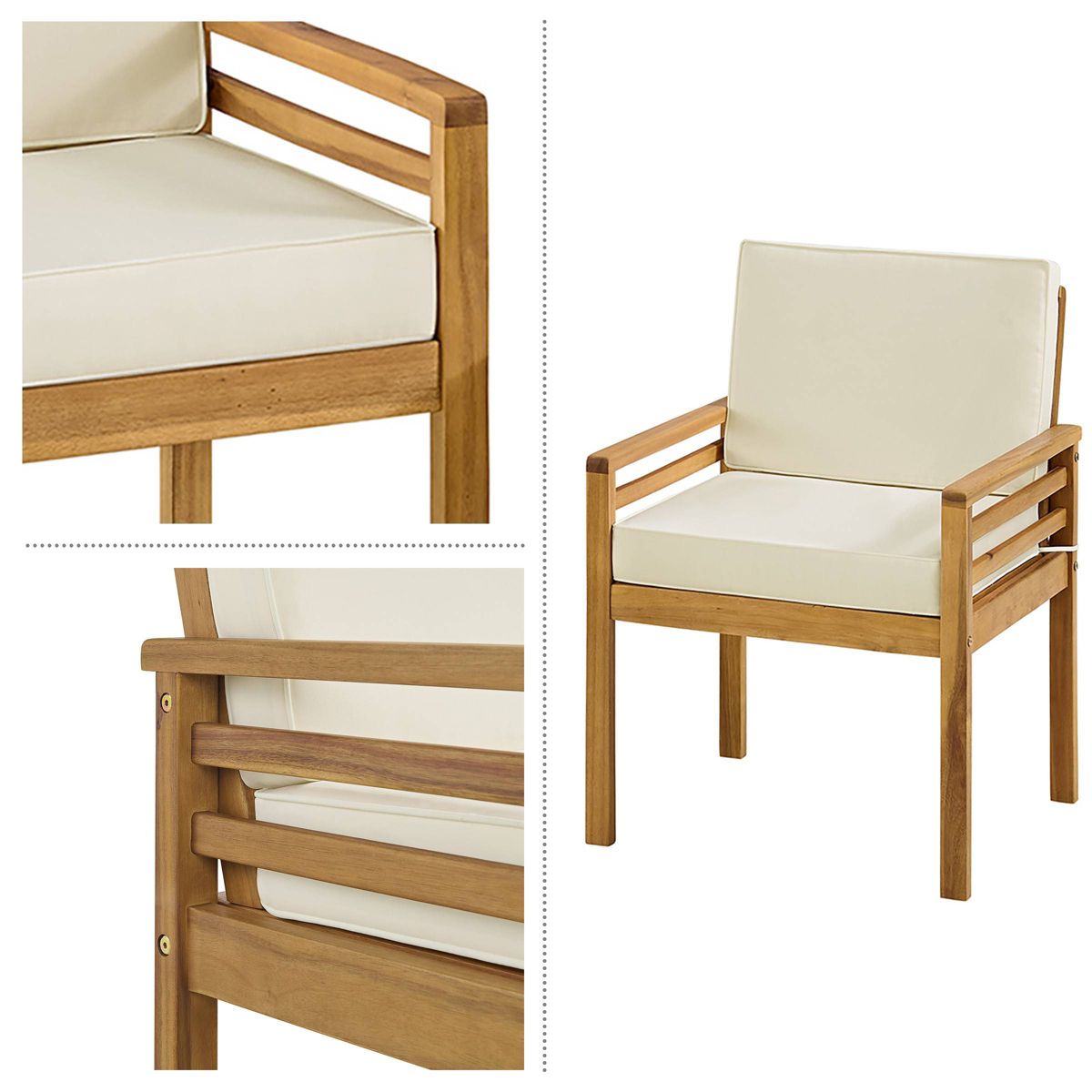 Alaterre Furniture 3pc Okemo Outdoor Patio Acacia Wood Bistro Set - thumbnail 7