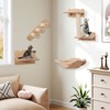 Costway Cat Wall Shelves 4-Piece Wall Mounted Cat Playground w/ 2-step Cat Tree Wooden Cat Climber Furniture Set - 4 of 4