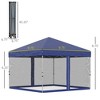 Aghana Digitals 10'x10' Dark Blue Pop Up Canopy Tent with Mesh Sidewalls, Height-Adjustable Steel - 2 of 4