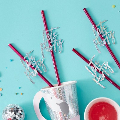 Party Decoration Straws Pink