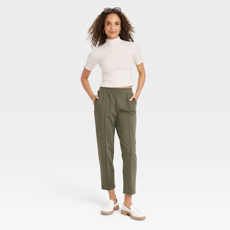 Women's High-Rise Regular Fit Tapered Ankle Knit Pants - A New Day™, 4 of 11
