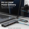 Fosmon 7-in-1 USB C Hub Adapter 4K HDMI @60Hz 100W PD with Multiport Adapter USB-A SD 3.0, TF 3.0 RJ45 Ethernet for MacBook Pro Air iPad USB C Laptop - 3 of 4
