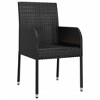 vidaXL Garden Chair Set of 2 Black Poly Rattan Standard Durable - 4 of 4