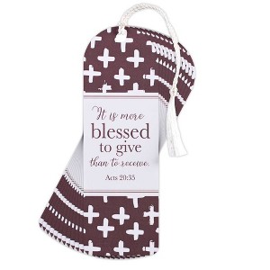 Dicksons BKMTL-480 Blessed to Give Maroon and White 2 x 6 Inch Paper and Tassel Place Keeper Bookmark Pack of 12 - 1 of 2