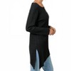 Women's Pleated Diagonal Cut Tunic Sweater - mystree - 2 of 4