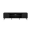 70" MDF Contemporary 2-Door Minimalist TV Stand with Adjustable Shelves and Cord Management for Living Room and Bedroom - 2 of 4