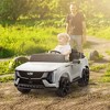 Qaba 2-Seater Ride on Truck, 12V 10AH Cadillac Escalade Licensed Kids Electric Car w/ Remote, 4 Spring Suspension Wheels, Lights, Music Horn, White - 3 of 4