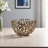 HomeRoots 14" Gold Aluminum Coral Decorative Round Bowl - 2 of 4