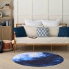 Nourison 5' Round Washable Imagination Moon Non Skid Woven Area Rug Blue - 2 of 4
