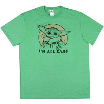 Star Wars The Mandalorian Grogu Baby Yoda I'm All Ears Adult T-Shirt Tee