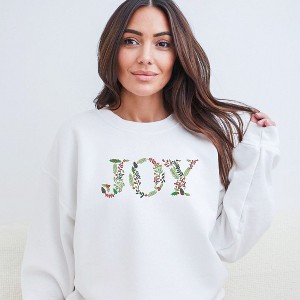 Simply Sage Market Women's Graphic Sweatshirt Embroidered Joy Floral - 1 of 4
