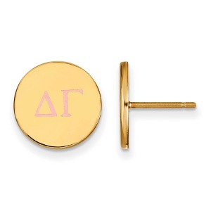 Black Bow Jewelry 14k Yellow Gold Plated Sterling Silver Delta Gamma Greek Life Stud Earrings - 1 of 3