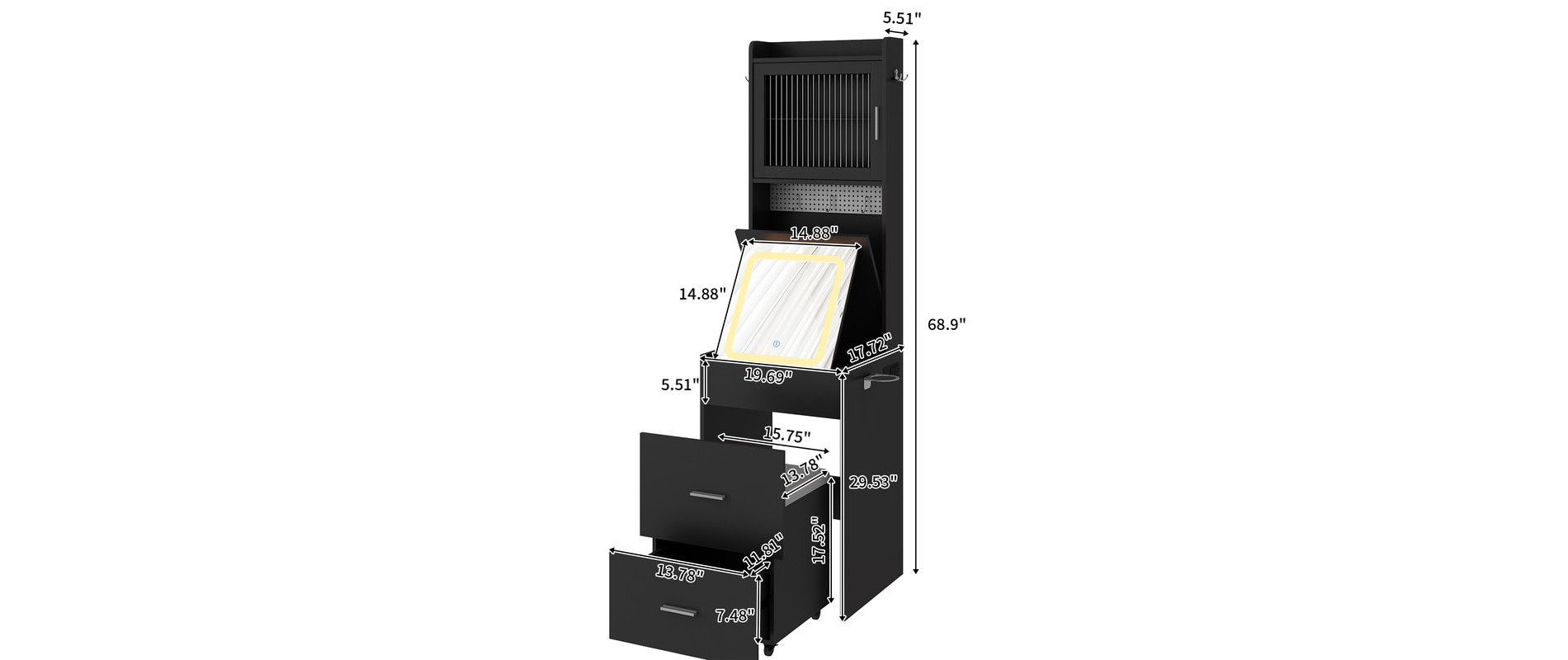Karl Home Makeup Vanity Set with LED Lights and Power Outlets