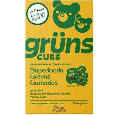 Grüns Kids' Low Sugar Superfoods Greens Gummies - 96ct/12 Servings