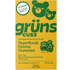Grüns Kids' Low Sugar Superfoods Greens Gummies - 96ct/12 Servings - 1 of 4