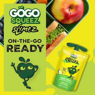 GoGo SqueeZ Fruit SlymeZ Green Apple Fruit Pouches - 35oz/10ct
