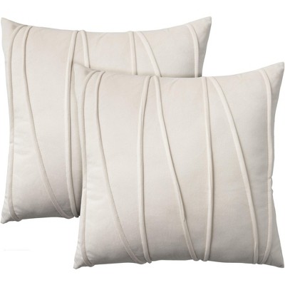Mina Victory Sofia Velvet Lines 18" x 18" Set of 2 Indoor Throw Pillow