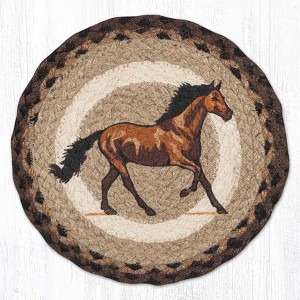 Earth Rugs Farmhouse Style Stallion Printed Jute Trivet 10"x10" - 1 of 3