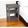 HomeRoots 28" Gray Solid Wood Nightstand - 2 of 4