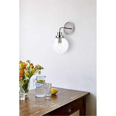 Polished Nickel and Clear Glass Dimmable Bath Sconce