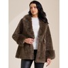 INSPIRE CHIC Women's Faux Fur Winter Lapel Shaggy Warm Fluffy Jacket with Pockets - 3 of 4